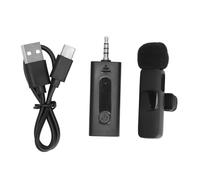 Paquete de 2 micrófonos de solapa inalámbricos, audio nítido, recepción de sonido omnidireccional, para iPhone, dispositivos Android y más,