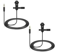 Paquete de 2 micrófonos de solapa Lavalier compatibles con Rode Wireless GO 2/II y DJI Mic Bodypack transmisores - micrófono omnidireccional Lav usable para entrevistas Vlog Streaming conferencias