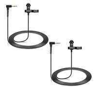 Paquete de 2 micrófonos Lavalier compatibles con DJI Mic 2 y Rode Wireless Pro/Wireless Go 2 ii transmisores de micrófono - 90 grados en forma de L de 3.5 mm omnidireccional de solapa Lav Mic para