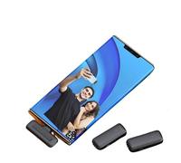 Paquete de 2 micrófonos Lavalier inalámbricos para iPhone, iPad Android, mini micrófono de reducción activa de ruido con funda de carga, micrófonos de clip 6H para entrevista, grabación, vlogging