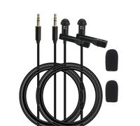 Paquete de 2 micrófonos Lavalier para Rode, transmisor inalámbrico Sennheiser / ME 2 micrófonos, clip de solapa Lav, portátil, omnidireccional, TRS de 3.5 mm