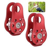 Paquete de 2 micropoleas pequeñas de aluminio de 26 kn para cuerda, escalada resistente, rapel y rescate
