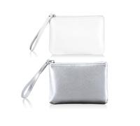 Paquete de 2 mini bolsas de maquillaje Preppy para bolso pequeño con cremallera, kit de artículos esenciales para el período, bolsa pequeña para productos femeninos, cosméticos, monedas, cambio de