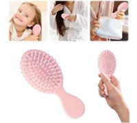 Paquete de 2 mini cepillos de pelo, cepillo desenredante para cabello seco y húmedo, cepillo desenredante de viaje de tamaño pequeño para niñas, niños, mujeres y hombres, para todo tipo de cabello (P)