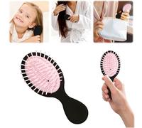 Paquete de 2 mini cepillos de pelo, cepillo desenredante para cabello seco y húmedo, cepillo desenredante de viaje de tamaño pequeño para niñas, niños, mujeres y hombres, para todo tipo de cabello (I)