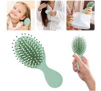 Paquete de 2 mini cepillos de pelo, desenredante para cabello seco y húmedo, cepillo de viaje pequeño para niñas, niños, mujeres y hombres, para todo tipo de cabello (O)