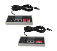 Paquete de 2 mini mandos de repuesto con cable compatibles con NES Classic Edition, cables extendidos de 3 m (10 pies), Plug and Play.