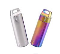 Paquete de 2 mini pastilleros, contenedor de almacenamiento impermeable de acero inoxidable, organizador de medicamentos de bolsillo, llavero para actividades al aire libre, viajes, 2 colores