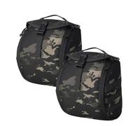 Paquete de 2 Mochilas Tácticas de Combate Molle para Deportes al Aire Libre, Equipo de Airsoft, Chaleco Táctico, Kit de Camuflaje, Funda para Casco(BKCP)