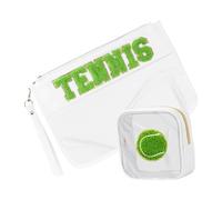 Paquete De 2 Moda Claro Maquillaje Bolsas Con Correa De Muñequera Accesorios Para Mujeres Y Niñas Viajar Organizadores Cosméticos, White Tenis