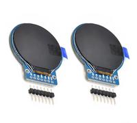 Paquete de 2 módulos de pantalla LCD TFT redondos de 1.28 pulgadas | Pantalla IPS de 240 x 240 con controlador GC9A01 | Interfaz de 4 cables | Funcionamiento de 3-5 V para proyectos electrónicos de