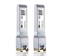 Paquete de 2 módulos SFP+ a RJ45 de 10 Gb, 80 metros, 10Gbase-T Ethernet SFP+ transceptor de cobre para Cisco, Meraki, MikroTik, Ubiquiti, Unifi, Netgear, QNAP, D-Link y más, Cat6a/Cat7/Cat8