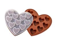 Paquete de 2 moldes de silicona con forma de corazón para tartas, cubitos de hielo, chocolate, crayones para hornear, suministros para fiestas de San Valentín