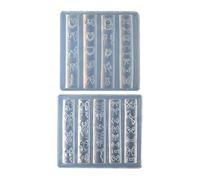 Paquete de 2 moldes decorativos para uñas con temática de lazo, para varios tipos de uñas