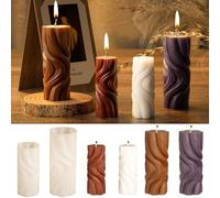 Paquete de 2 moldes en espiral, molde de vela ondulada, molde de pilar, molde de resina en espiral, moldes de silicona para decoración del hogar, molde de animales 3D, molde para hacer velas