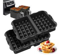Paquete de 2 moldes para gofres, molde de silicona para gofres compatible con Cosori Twinfry 10L y Ninja AF500EU, accesorio reutilizable para gofre belgas, accesorio para freidora de aire