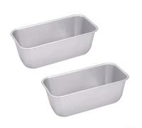 Paquete de 2 moldes rectangulares de 20 cm para molde de aluminio para hornear, molde antiadherente para tartas de libra de maíz, pan casero, distribución rápida del calor, 7.87 x 3.85 x 2.76 pulgadas