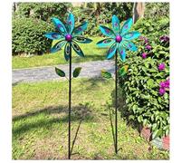 Paquete de 2 Molinillo de Viento Jardin, Hoja de Pavo Real Hilanderos de Viento para Patio Al Aire Libre, Césped, Jardín