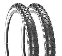 Paquete de 2 neumáticos de bicicleta Beach Cruiser de 26 x 2.15 pulgadas, plegables de repuesto para bicicleta, color negro y blanco (par de paredes blancas)