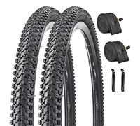 Paquete de 2 neumáticos de bicicleta de 26 x 1.95 pulgadas con cuentas plegables de repuesto para neumáticos de bicicleta de montaña MTB con tubos interiores y palancas de neumáticos