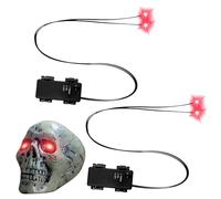 Paquete De 2 Ojos LED Brillantes Para Decoraciones De Halloween | Ojos De Calavera Luminosos Con Temporizador | Ahorro De Energía Y Larga Duración | LED Para Esqueletos, Calabazas Y Lápidas