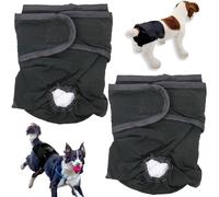 Paquete de 2 pañales reutilizables para perros hembras en calor, lavables y altamente absorbentes, con diseño a prueba de fugas, cómodas bragas sanitarias para perros medianos (L)