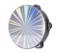 Paquete de 2 Panderetas Radiantes con Cascabeles de Doble, Tambor Reflectante de 10 Pulgadas, Tambor de Mano Reflectante para Música para Adultos, Fiesta de Baile en la Iglesia,