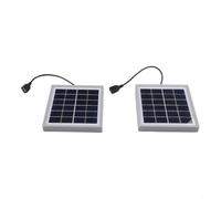 Paquete de 2 paneles solares de 5 W con soportes, cargador solar portátil de salida USB para acampar al aire libre, estación de energía solar resistente a la intemperie para dispositivos, blanco y