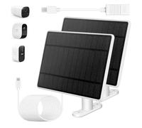 Paquete de 2 paneles solares para cámara eufy, cámara de seguridad, panel solar de 5 V 4 W para eufy Cam 2/2 Pro, 2C/2C Pro, cargador de panel solar USB-C impermeable IP65 para eufy con micro USB y
