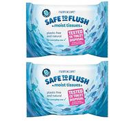 Paquete de 2 paños húmedos de Natracare seguros para enjuagar, 30 toallitas