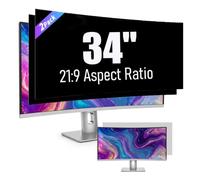 Paquete de 2 pantallas de privacidad de 34 pulgadas para monitor curvo de computadora para monitor de pantalla ancha de relación de aspecto 21:9, filtro de luz azul antirreflejos, película protectora