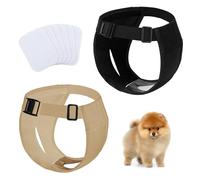 Paquete de 2 pantalones acolchados para mascotas con 8 almohadillas de repuesto, pantalones de pañales para mascotas, pañales ajustables y cálidos para perros, pantalones sanitarios y pantalones a