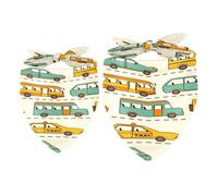 Paquete de 2 pañuelos para perro, autobús, taxi y coche, baberos, bufanda para perro, accesorios para perros pequeños, medianos y grandes, cachorros, gatos y mascotas