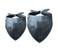 Paquete de 2 pañuelos para perro, cuervos sobre el castillo de abandono, baberos, bufanda para perro, accesorios para perros pequeños, medianos y grandes, cachorros, gatos y mascotas
