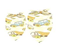 Paquete de 2 pañuelos para perro, diseño de caricaturas de coches y taxi, baberos para perros pequeños, medianos y grandes, cachorros, gatos, mascotas