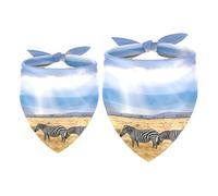 Paquete de 2 pañuelos para perro, diseño de cebras en la pradera, baberos, bufanda para perro, accesorios para perros pequeños, medianos y grandes, cachorros, gatos, mascotas