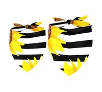 Paquete de 2 pañuelos para perro, diseño de girasol en rayas blancas y negras, baberos, bufanda para perro, accesorios para perros pequeños, medianos y grandes, cachorros, gatos y mascotas