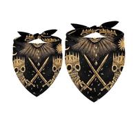 Paquete de 2 pañuelos para perro, diseño de la Guerra de los Reyes Esqueleto, baberos, bufanda para perro, accesorios para perros pequeños, medianos y grandes, cachorros, gatos y mascotas