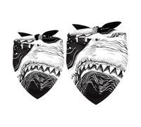 Paquete de 2 pañuelos para perro, diseño de tiburón y ataque, para niñas y niños, accesorios para perros pequeños, medianos y grandes, cachorros, gatos, mascotas
