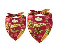 Paquete de 2 pañuelos para perro, ensalada, queso, pizza, hamburguesas, comida rápida, baberos para perros pequeños, medianos y grandes, cachorros, gatos, mascotas