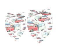 Paquete de 2 pañuelos para perro, estilo retro, para autocaravana, furgoneta, niña, niño, bufanda, accesorios para perros pequeños, medianos y grandes, cachorros, gatos y mascotas
