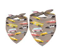 Paquete de 2 pañuelos para perro, policía, coche, autobús, taxi, chica, niño, bufanda, accesorios para perros pequeños, medianos y grandes, cachorros, gatos, mascotas
