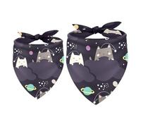 Paquete de 2 pañuelos para perros y gatos, escondidos en nubes oscuras, nebulosa espacial, baberos, bufanda para perro, accesorios para perros pequeños, medianos y grandes, cachorros, gatos, mascotas