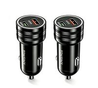 Paquete de 2 para cargador de coche Samsung con 2 puertos para encendedor | Compatible con todos los teléfonos móviles, tabletas, relojes, Buds y otros dispositivos de carga rápida de hasta 25 W.