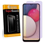 [Paquete de 2] para Samsung Galaxy A02S Protector de pantalla de vidrio templado antiluz azul, protección ocular, SuperGuardZ, 9H, 0.3mm, antiarañazos, antiburbujas