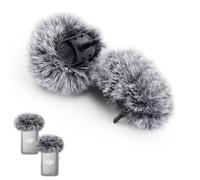 Paquete de 2 parabrisas compatibles con DJI Mic 2 transmisores/OSMO Pocket 3 - Funda de espuma para micrófono peludo (no para DJI Mic 1), color gris