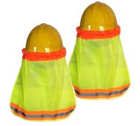 Paquete de 2 parasoles para casco duro, protector solar ajustable con tira reflectante, cubierta de malla transpirable para casco de seguridad de construcción, accesorio de protección de refrigeración