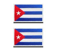 Paquete de 2 parches de parche de bandera de Cuba, parche cubano bordado táctico con respaldo de gancho y bucle para sombreros, mochila táctica, chaquetas, jeans, ropa de equipo, uniforme militar