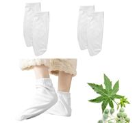 Paquete de 2 pares de aceite de ricino para pies, paquete de aceite de ricino reutilizable, de algodón orgánico, cómodo y transpirable para dormir, yoga y otras ocasiones, hidrata y alivia grietas y