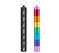 Paquete de 2 pastilleros de metal, organizador semanal desmontable con 7 compartimentos impermeables y llavero para viajes diarios y almacenamiento portátil de medicamentos